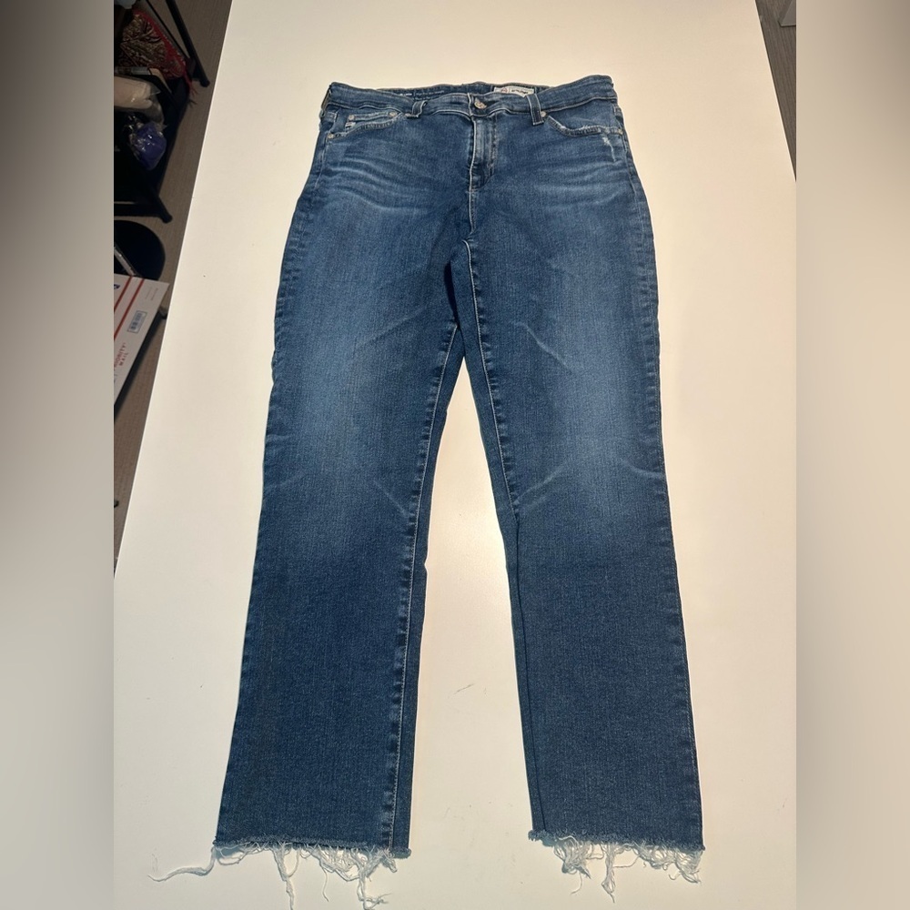 AG high rise cropped slim straight size 32R jeans